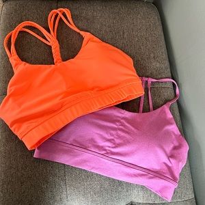 Sport bra Bundle- Coral Pink and Light Purple- Both Small
